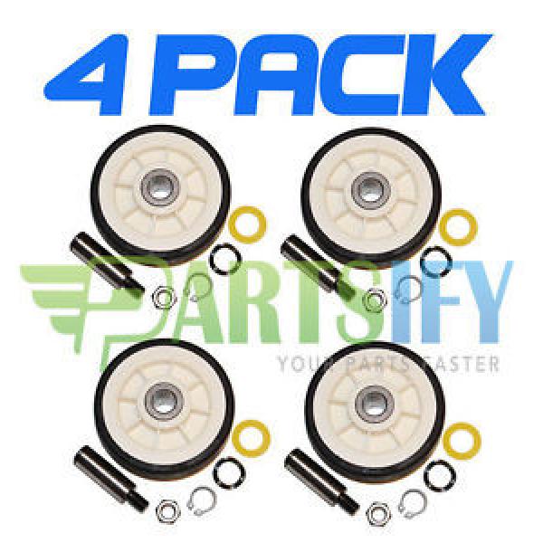 4 PACK - NEW AH1570070 DRYER SUPPORT ROLLER WHEEL KIT FOR MAYTAG AMANA WHIRLPOOL #1 image