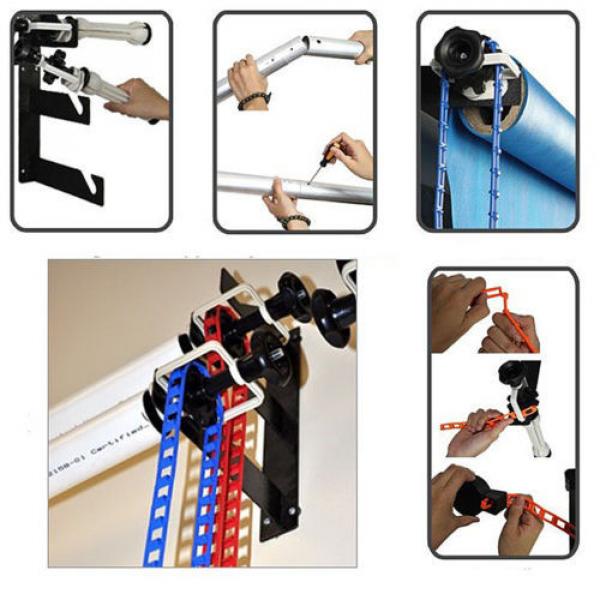 Photography 3-Roller Wall Mounting Manual Backdrop Background Support System US #3 image