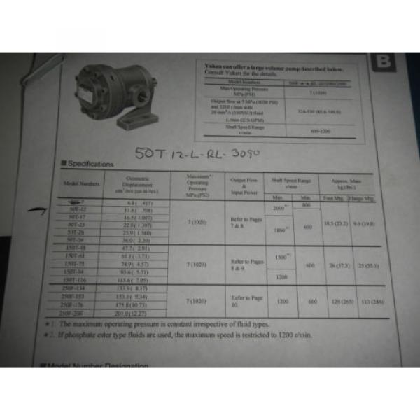 Yuken 50T12LRL3090 Hydraulic Vane pump Pump #4 image