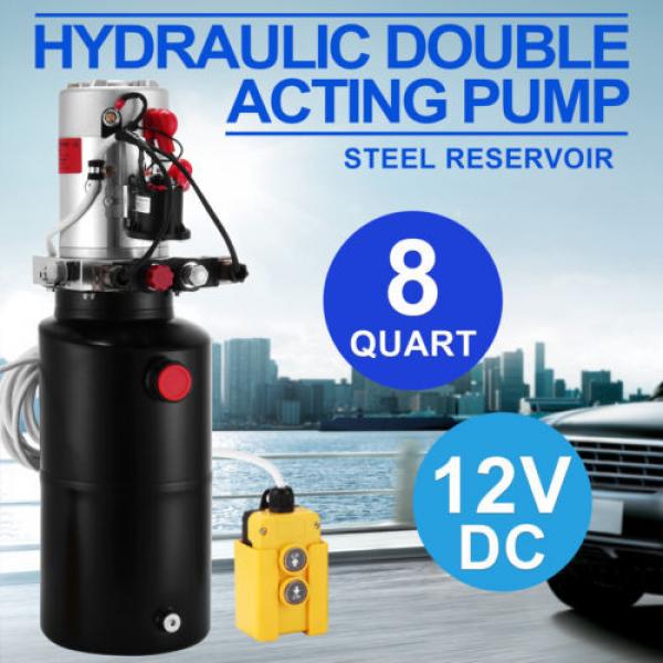 12 Volet Double Acting Hydraulic 12v Dump Trailer  8 Quart Metal Reservoir Pump #1 image