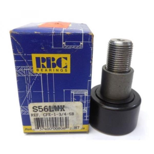 RBC BEARING CAM FOLLOWER S56LWX, S-586-LWX, ROLLER OD 1-3/4&#034;, W 1&#034;, STUD OD 3/4&#034; #1 image