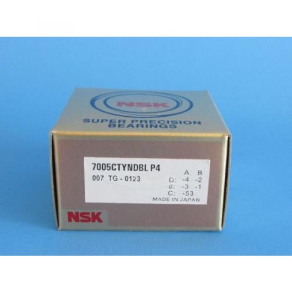 Set of Two NSK7005CTYNDBL P4 ABEC-7 Super Precision Spindle Bearings. #1 image