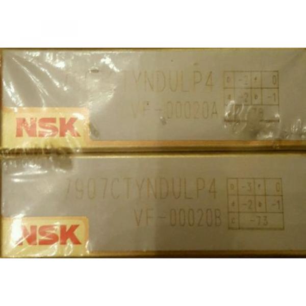 NSK 7907 CTYNDULP4Y Super Precision Angular Contact Bearing 2PC #2 image