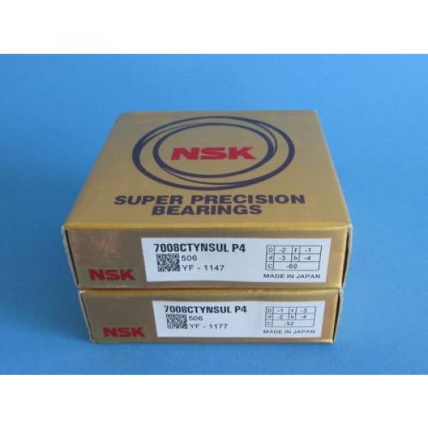 NSK7008CTYNSUL P4 ABEC-7 Super Precision Angular Contact Bearing. Matched Pair #1 image