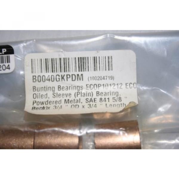 New Bunting Bearings ECOP101212 Oiled Sleeve Plain Bearing Set 3 Powdered Metal #2 image