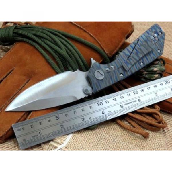 Titan Griff D2 Plain Edge Bearing Tacticalmesser Jagdmesser Klappmesser Knife #3 image