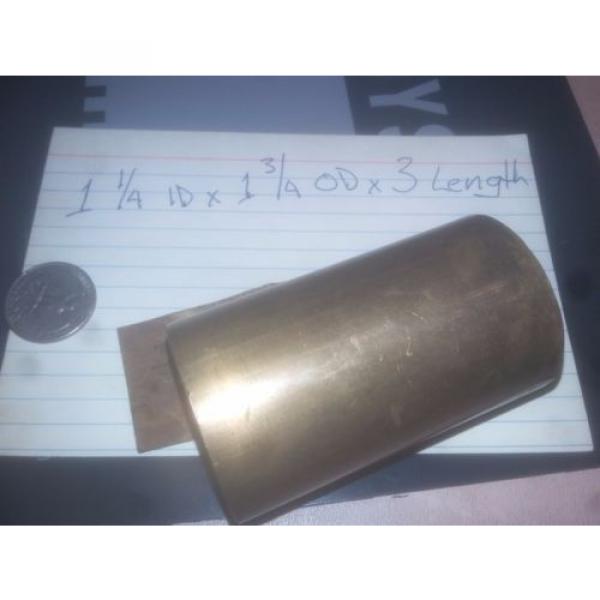 Oilite Bronze Bushing 1 1/4 ID x 1 3/4 OD x 3 Length Plain Sleeve #1 image