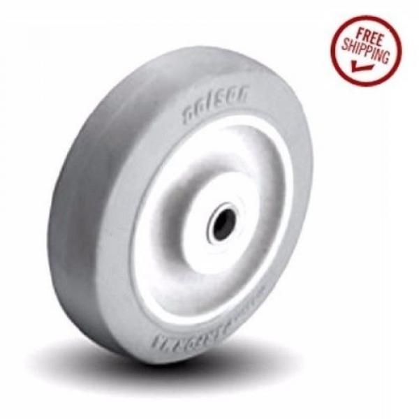 Colson Non Marking Gray Performa Soft Rubber Wheel 5&#034; x1-1/4&#034; with Plain Bearing #4 image