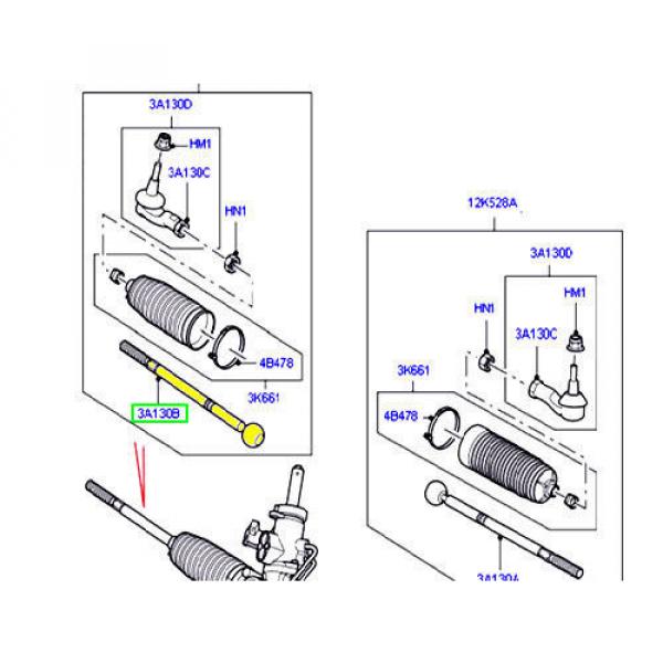 LAND ROVER INNER TIE ROD END LR3 LR4 M16 OEM NEW QFK500010 #4 image