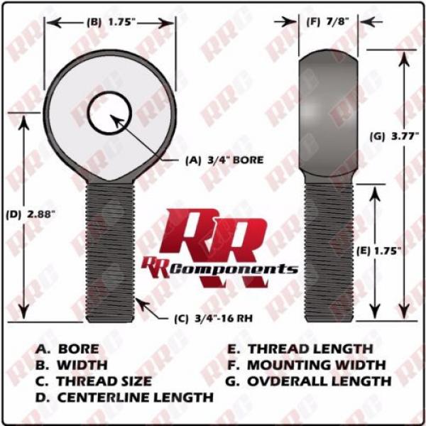 RH 3/4-16 Thread With a 3/4 Bore, Solid Rod Eye, Heim Joints, Rod Ends #2 image