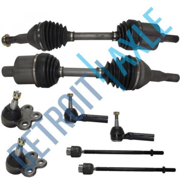 8pc Kit: 2 Front CV Axle Shaft + 2 Lower Ball Joint + 4 Tie Rod Ends #1 image