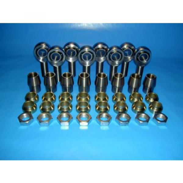 4-Link 5/8&#034; x 1/2&#034; Chromoly Rod End Kit w/ Cone Spacers, Heim (Bung 1-3/8 x.120) #1 image