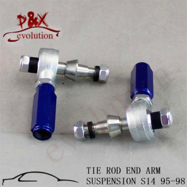 2pcs Turbo Outer Tie Rod End Arm Suspension fit for 95-98 240SX S14 SR20 silver #1 image