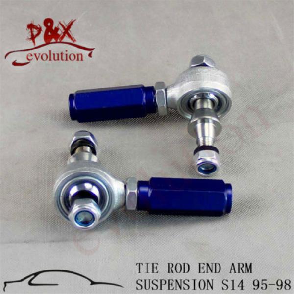 2pcs Turbo Outer Tie Rod End Arm Suspension fit for 95-98 240SX S14 SR20 silver #2 image
