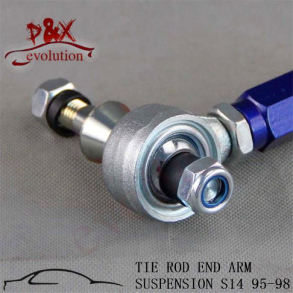 2pcs Turbo Outer Tie Rod End Arm Suspension fit for 95-98 240SX S14 SR20 silver #3 image