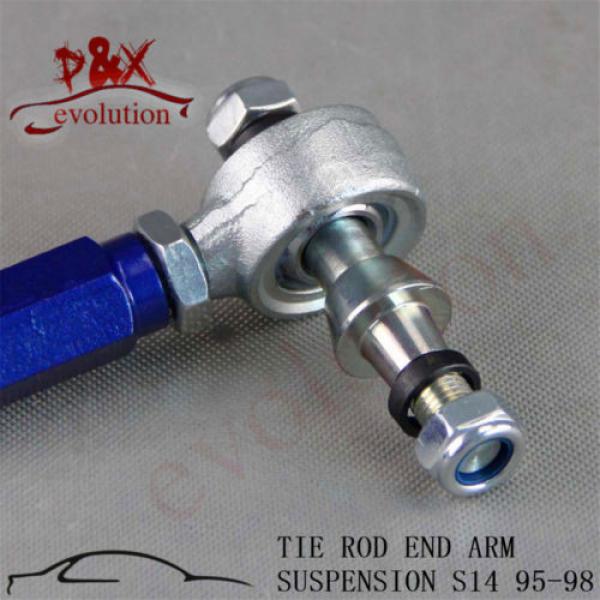 2pcs Turbo Outer Tie Rod End Arm Suspension fit for 95-98 240SX S14 SR20 silver #4 image