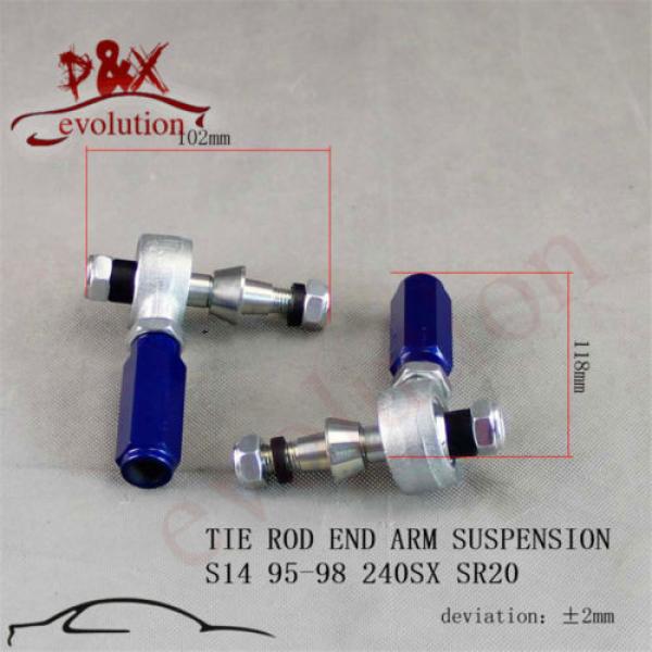 2pcs Turbo Outer Tie Rod End Arm Suspension fit for 95-98 240SX S14 SR20 silver #5 image