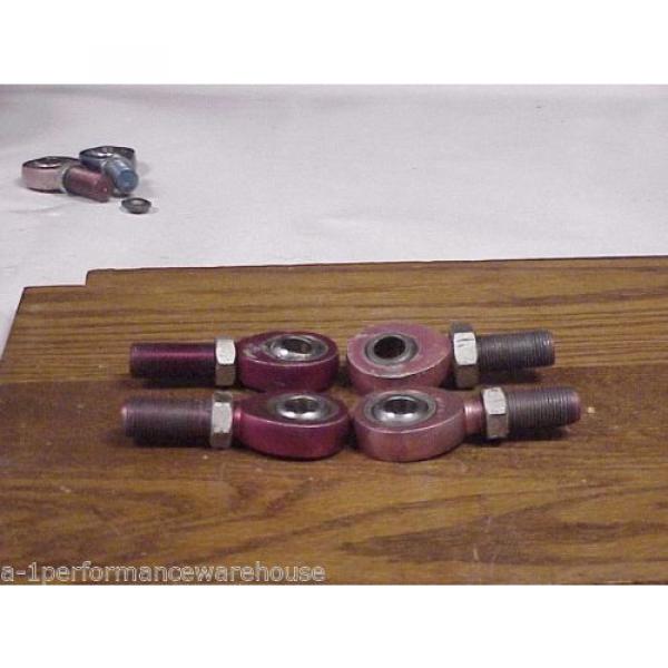 4 RED Aluminum Rod Ends Male Heims Joints 1/2&#034; Bore x 5/8-18 Sprint Car Cory22 #1 image