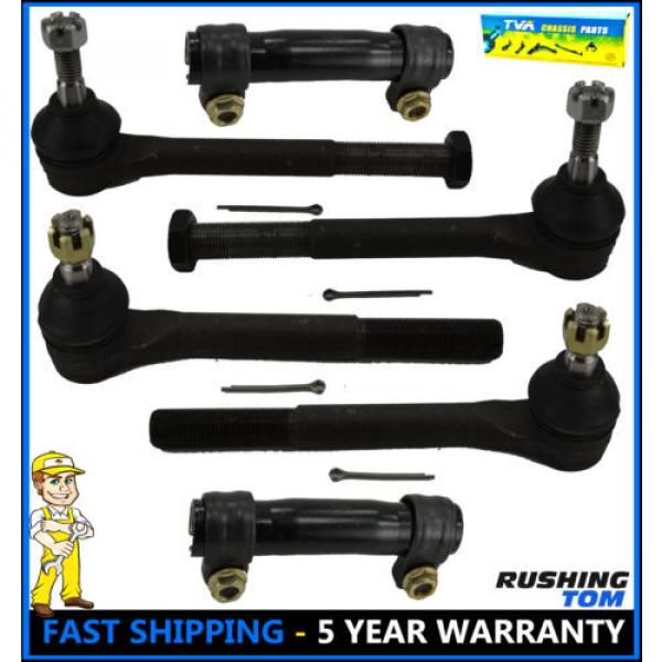 Chevy GMC K1500 K2500 K3500 88-99 6 Pc Kit Tie Rod Ends Inner Outer Sleeves #1 image