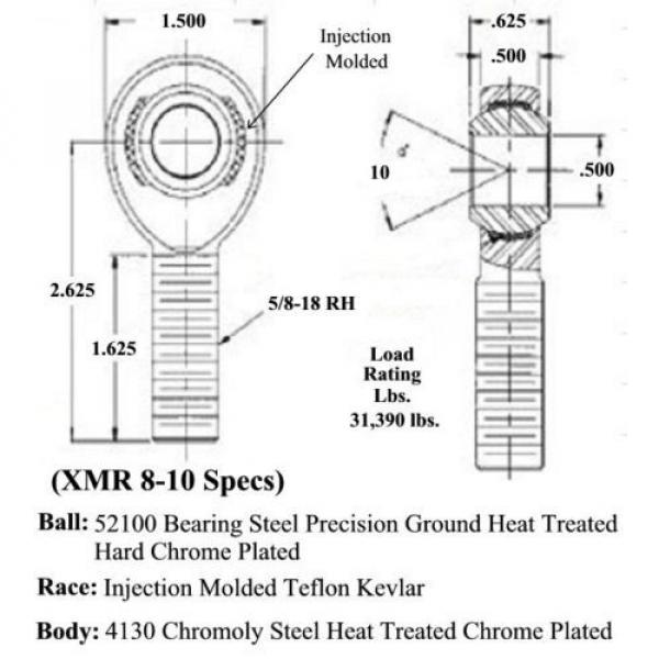 CHROMOLY 4 LINK KIT 1/2 x 5/8-18 HEIM JOINT 1/2 STEEL CONE SPACERS ROD ENDS #2 image