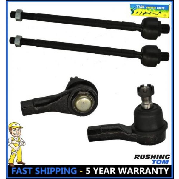 4 Pc Kit Front Left Right Inner &amp; Outer Tie Rod Ends For Kia Rio 01-05 #1 image