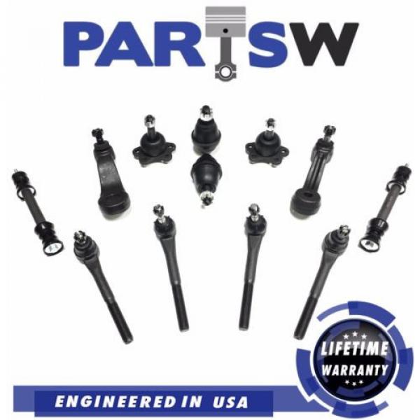 12 PC Tie Rod Ends Ball Joints Pitman Idler Arm Sway Bar Link Cadillac Chevy GMC #1 image