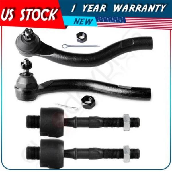 4 Piece Suspension Set Inner &amp; Outer Tie Rod Ends for 03-07 Honda Accord 2.4L #1 image