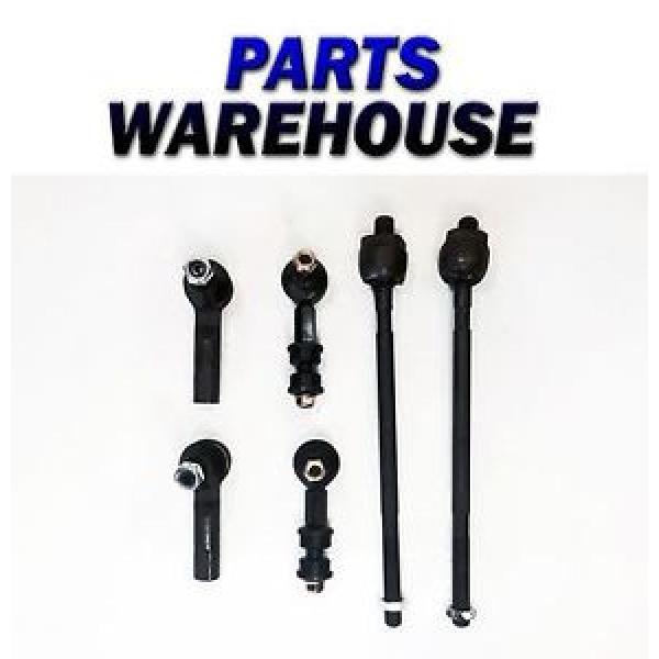 6 Pcs Kit Includes Front Inner Outer Tie Rod End and Sway Bar Links #1 image