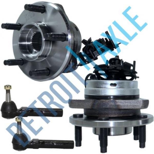 NEW 4 pc Kit - 2 Front Wheel Hub and Bearing Assembly w/ ABS + 2 Outer Tie Rod #1 image