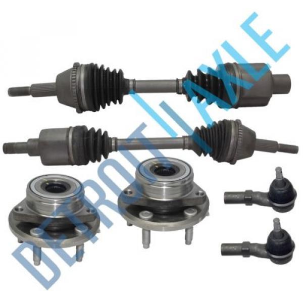 2 Front CV Axle Shafts w/ ABS + 2 Tie Rods + 2 Wheel Hub and Bearing Assembly #1 image