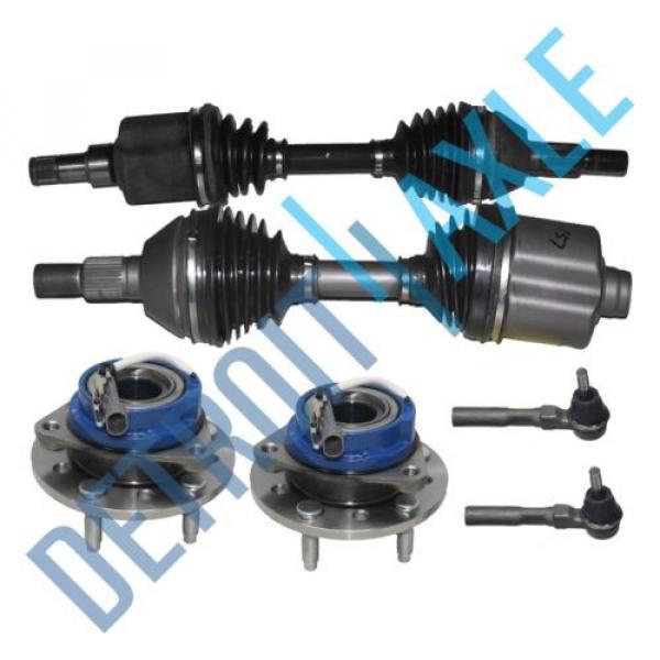 2 Front CV Axle Shafts + 2 NEW Wheel Hub and Bearing Assembly + 2 Outer Tie Rods #1 image