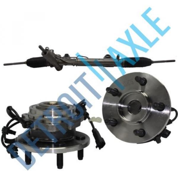 3 pc Set: Steering Rack and Pinion + 2 Wheel Hub Bearing Assembly; w/ ABS #1 image