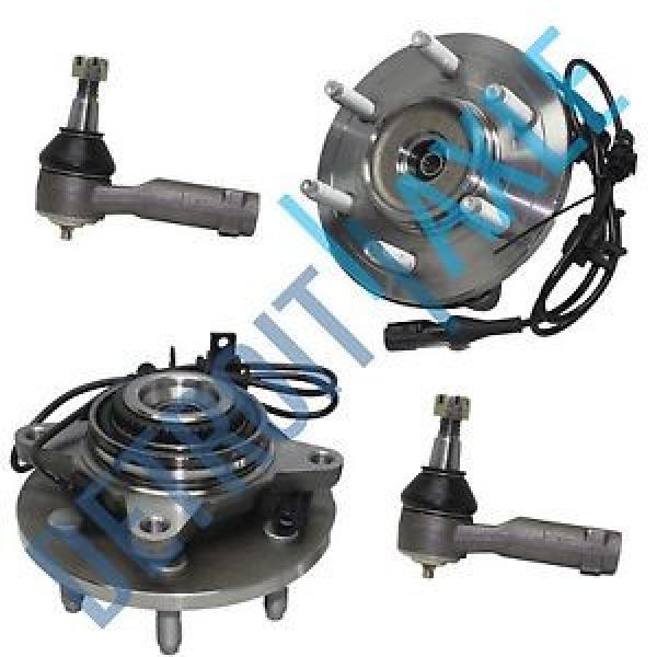 Pair of 2 Front Wheel Hub and Bearing Assembly ABS 6 Bolt 4WD + 2 Outer Tie Rod #1 image