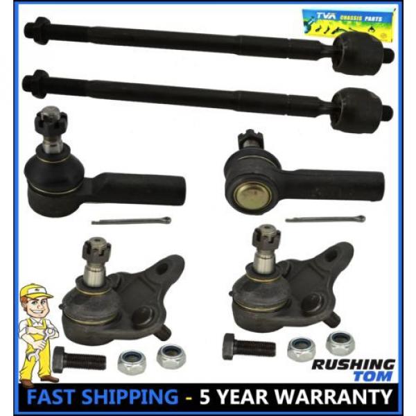 6 Pc Kit Front Inner Outer Tie Rod End Lower Ball Joint Toyota Corolla Geo Prizm #1 image