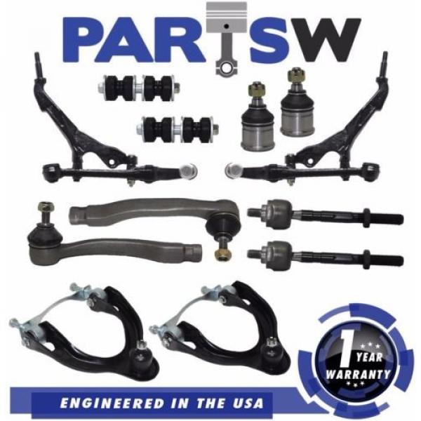 12 Pc Kit Control Arms Ball Joints Tie Rod Ends Sway Bar Links for Honda Civic #1 image