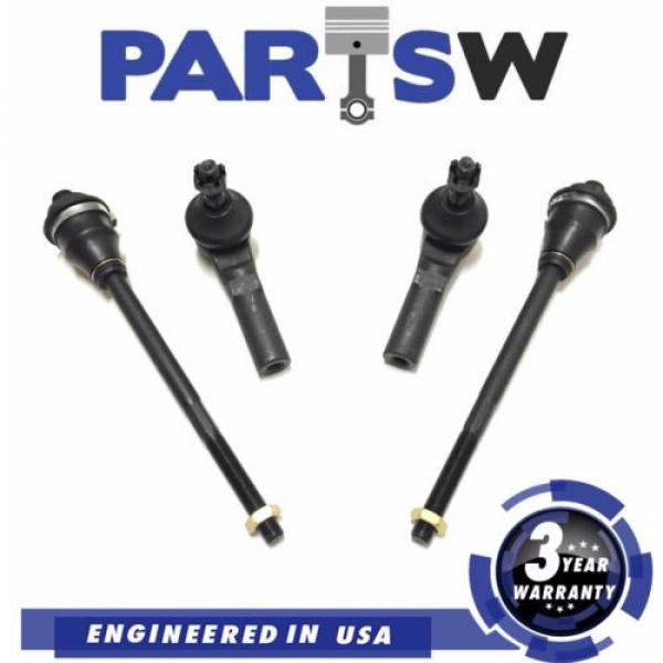 4 Pc Front Steering Kit for Cadillac Chevrolet &amp; GMC Inner &amp; Outer Tie Rod Ends #1 image