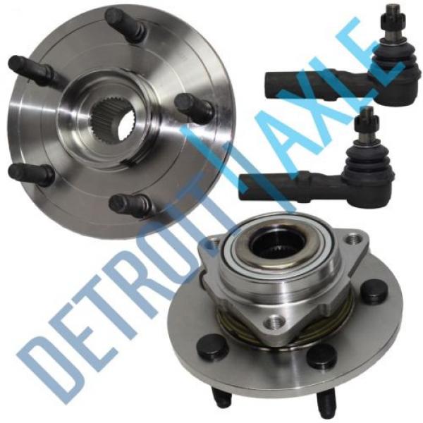 NEW 4pc Front Wheel Hub and Bearing Assembly Rear-Wheel ABS + Outer Tie Rod 2WD #1 image