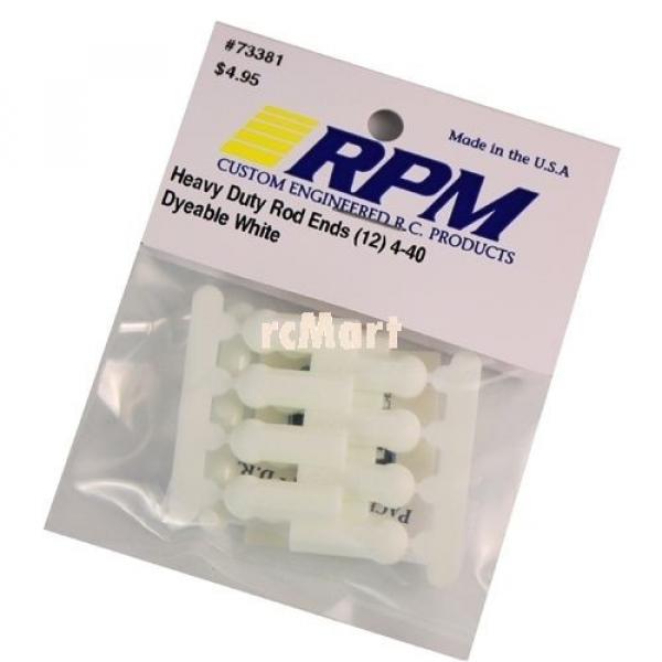 RPM Heavy Duty Rod Ends 4-40 White Losi Associated EP RC Cars Buggy Truck #73381 #2 image