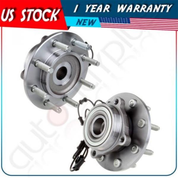 Pair (2) New Complete Wheel Hub &amp; Bearing Assembly For Dodge Trucks 8 Lug W/ABS #1 image
