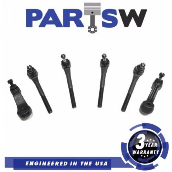 6 Pc Steering Kit Parts Idler Pitman Arm Outer Inner Tie Rod End for Crevy &amp; GMC #1 image