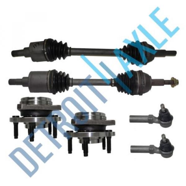 2 Front CV Axle Shafts + 2 NEW Tie Rods + 2 NEW Wheel Hub and Bearing Assembly #1 image