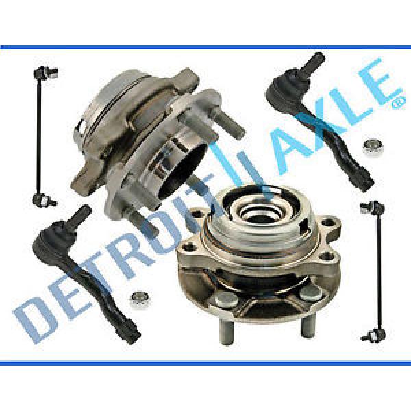 2 Front Wheel Hub &amp; Bearings + Outer Tie Rods + Sway Bar Links fits AWD w/ ABS #1 image