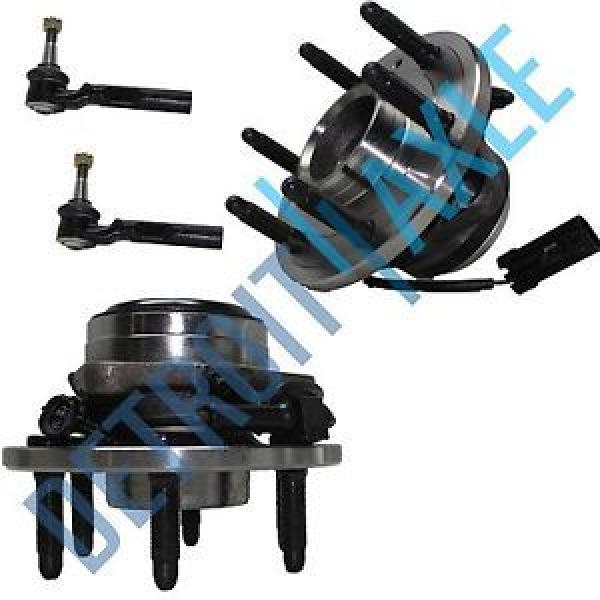 NEW 4pc Kit: 2 Front Wheel Hub &amp; Bearing Assembly + 2 Outer Tie Rod End - 2WD #1 image