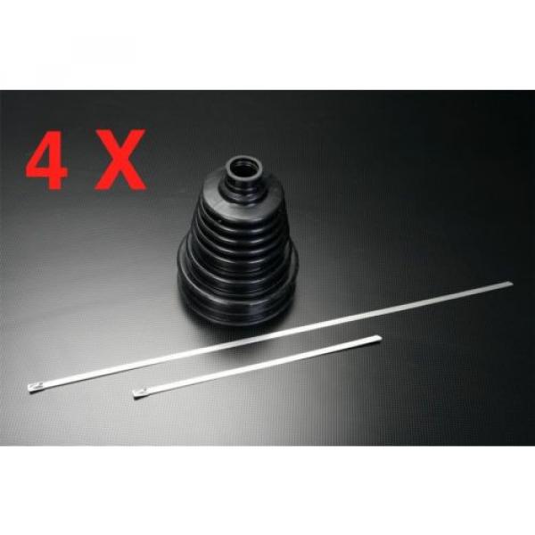 4pcs Universal BLACK Silicone Constant Velocity CV Boot Joint Kit Replacement #1 image