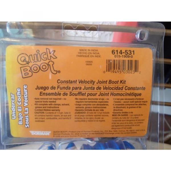 QUICK BOOT 614-531 UNDER CAR DORMAN Constant Velocity Joint Boot Kit NEW IN PKG. #2 image