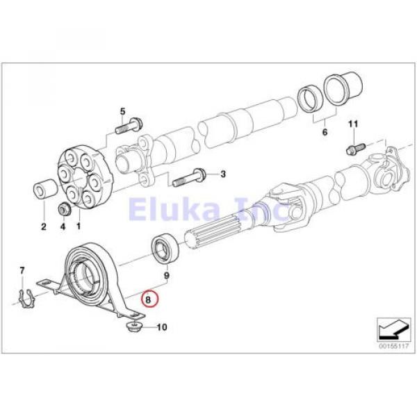 BMW Genuine Constant Velocity Joint Driveshaft Center Support With Bearing E60 b #2 image