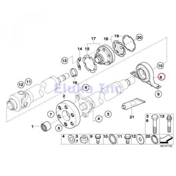 BMW Genuine Constant Velocity Joint Driveshaft Center Support With Bearing E60 a #2 image