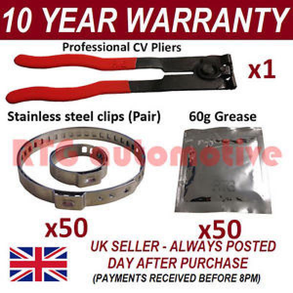 CV BOOT CLAMPS PAIR x50 CV GREASE x50 EAR PLIERS x1 GARAGE TRADE PACK KIT 4.50 #1 image