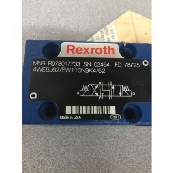 NEW REXROTH R978017733 HYDRAULIC VALVE 4WE6J62/EW110N9K4/62 #2 image