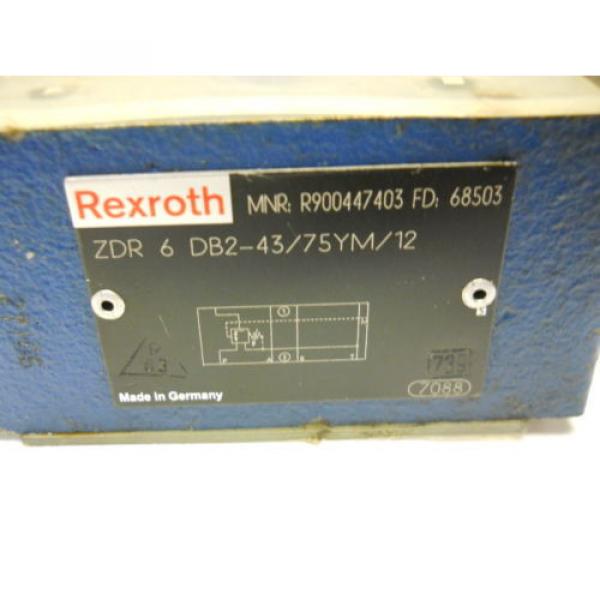 REXROTH ZDR6DB2-43/75YM/12 SANDWICH PRESSURE REDUCING VALVE P/N R900447403  NEW #2 image